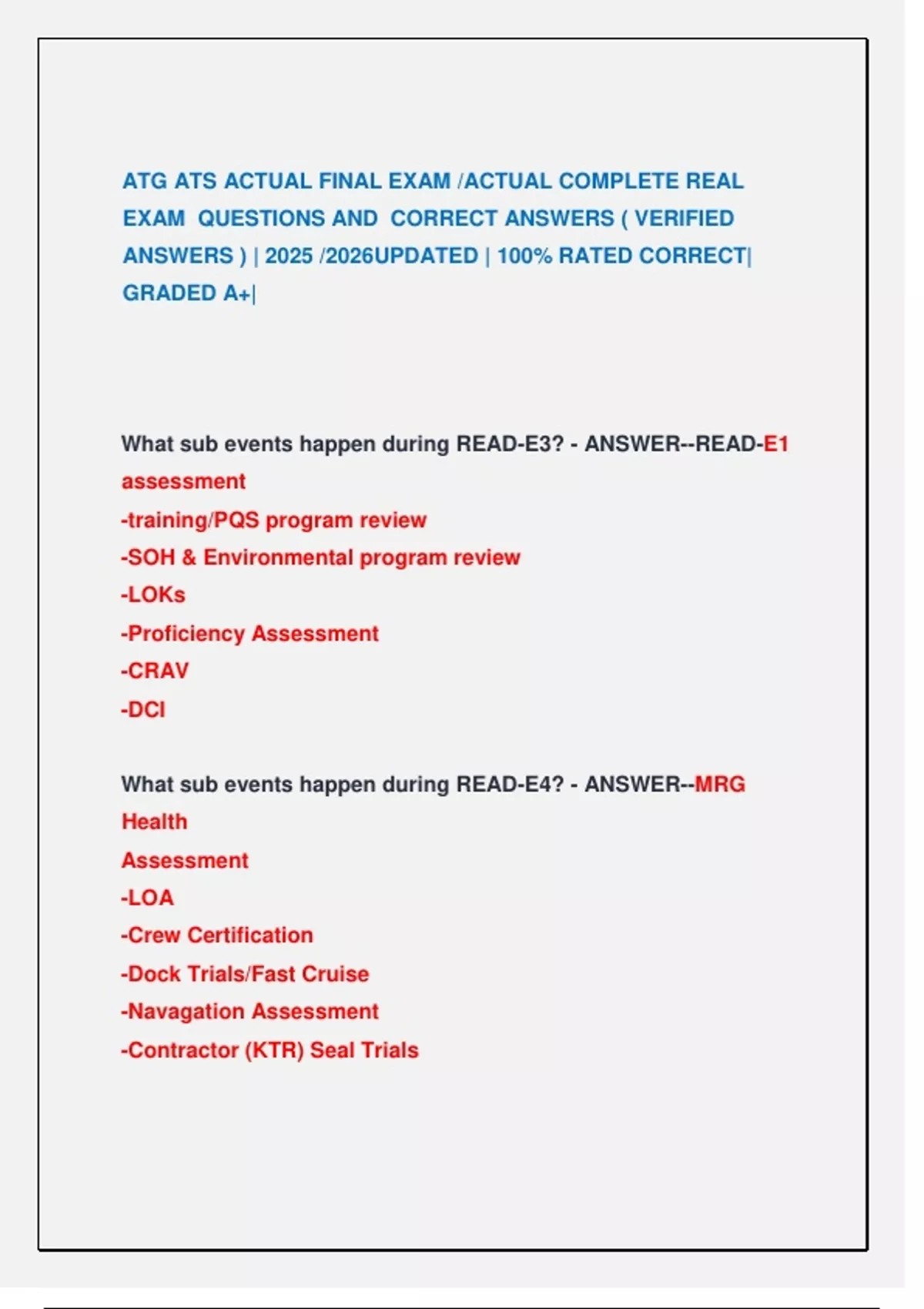 ATG ATS ACTUAL FINAL EXAM /ACTUAL COMPLETE REAL EXAM QUESTIONS AND ...