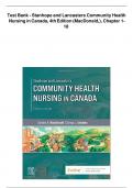 Test Bank - Stanhope and Lancasters Community Health Nursing in Canada&comma; 4th Edition &lpar;MacDonald&comma;&rpar;&comma; Chapter 1-18 