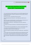 Med Aide Exam Questions And Answers &vert;Latest 2025 &vert; Guaranteed Pass