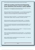 CGFO Accounting and Financial Reporting Exam Questions And Answers Latest Update