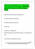 PHARMACOTHERAPEUTICS FOR ADVANCED PRACTICE NURSE EXAM PACKAGE DEAL QUESTIONS AND VERIFIED DETAILED ANSWERS &vert; 100&percnt; GUARANTEED PASS &vert; ALREADY GRADED A&plus;