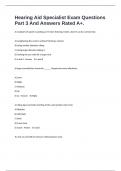 Hearing Aid Specialist Exam Questions Part 3 And Answers Rated A&plus;&period;