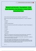 Network and Security - Foundations - D315 Exam Questions And Answers &vert;Latest 2025 &vert; Guaranteed Pass&period;