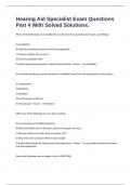 Hearing Aid Specialist Exam Questions Part 4 With Solved Solutions&period;