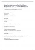 Hearing Aid Specialist Final Exam Questions And All Correct Answers&period;