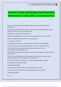 Personal Trainer Certification Exam Questions And Answers &vert;Latest 2025 &vert; Guaranteed Pass&period;