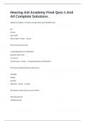 Hearing Aid Academy Final Quiz-1 And All Complete Solutions &period;
