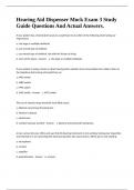 Hearing Aid Dispenser Mock Exam 3 Study Guide Questions And Actual Answers&period;