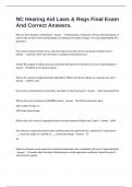 NC Hearing Aid Laws & Regs Final Exam And Correct Answers&period;