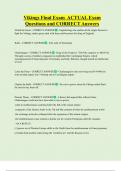 Vikings Final Exam ACTUAL Exam  Questions and CORRECT Answers