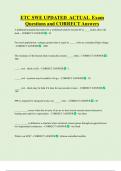 ETC SWE UPDATED ACTUAL Exam  Questions and CORRECT Answers