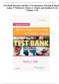 Test Bank Ebersole and Hess&rsquo; Gerontological Nursing & Healthy Aging 5th Edition by Theris A&period; Touhy&comma; and Kathleen F Jet Chapter 1-28&period;
