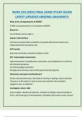 NURS 233 &lpar;HESI&rpar; FINAL EXAM STUDY GUIDE  LATEST UPDATED HERZING UNIVERSITY
