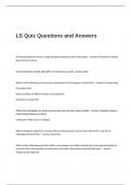 LS Quiz Questions and Answers