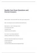 Quality Care Exam Questions and Correct Answers