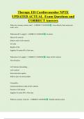 Therapy ED Cardiovascular NPTE UPDATED ACTUAL Exam Questions and  CORRECT Answers