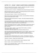 ASTRO 101 - EXAM 1 UMICH QUESTIONS & ANSWERS