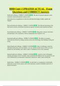 HHD Unit 1 UPDATED ACTUAL Exam  Questions and CORRECT Answers