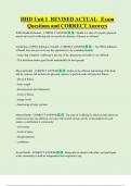 HHD Unit 1 REVISED ACTUAL Exam  Questions and CORRECT Answers