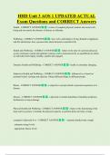 HHD  Bundled Exam Questions and CORRECT Answers