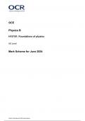 OCR AS Level Physics B &lpar;Advancing Physics&rpar; Paper 1 and 2 JUNE 2024 QUESTION PAPERS AND MARK SCHEMES