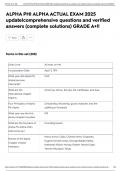 ALPHA PHI ALPHA ACTUAL EXAM 2025 update&vert;comprehensive questions and verified answers &lpar;complete solutions&rpar; GRADE A&plus;&excl;&excl;