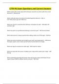 C779 PA Exam Questions and Correct Answers