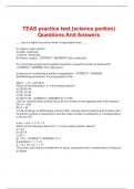 TEAS practice test &lpar;science portion&rpar; Questions And Answers