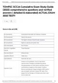 TOMPSC SCCJA Cumulative Exam Study Guide &lpar;2025&rpar; comprehensive questions and verified answers &lpar; detailed & elaborated&rpar; ACTUAL EXAM 2025 TEST&excl;&excl;