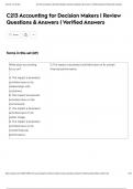 C213 Accounting for Decision Makers &vert; Review Questions & Answers &vert; Verified Answers