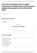 FOA CFOT Certification Exam v11 &lpar;2025&rpar; comprehensive questions and verified answers &lpar; detailed & elaborated&rpar; ACTUAL EXAM 2025 TEST&excl;&excl;