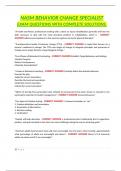 NASM BEHAVIOR CHANGE SPECIALIST EXAM QUESTIONS WITH COMPLETE SOLUTIONS&period;