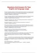 Questions And Answers On Teas  English and language usage