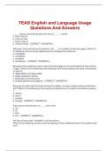 TEAS English and Language Usage Questions And Answers