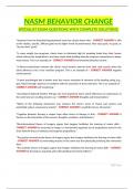 NASM BEHAVIOR CHANGE SPECIALIST EXAM QUESTIONS WITH COMPLETE SOLUTIONS&period;