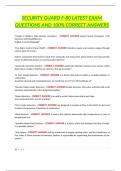 SECURITY GUARD F-80 LATEST EXAM QUESTIONS AND 100&percnt; CORRECT ANSWERS
