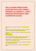  SAFe 5&period;0 EXAM VERIFIED EXAM QUESTIONS WITH 100&percnt; CORRECT ANSWERS&comma; ALL GRADED A&plus;&comma; LATEST PREMIUM UPDATE&lpar;2025&rpar;&vert;>100&percnt; GUARANTEED SUCCESS&period;