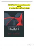 TEST BANK FOR Corporate Finance&comma; 3rd Edition By Jonathan Berk and Peter DeMarzo &vert; All Chapters &vert; Latest & Updated Version A&plus;