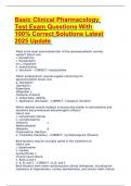Basic Clinical Pharmacology Test Exam Questions With 100&percnt; Correct Solutions Latest 2025 Update