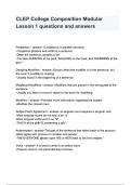 CLEP College Composition Modular Lesson 1 questions and answers&period;