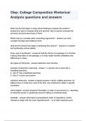 Clep College Composition Rhetorical Analysis questions and answers