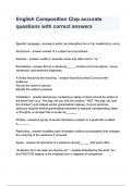 English Composition Clep accurate questions with correct answers&period;