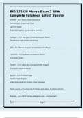 BIO 172 UH Manoa Exam 2 With Complete Solutions Latest Update