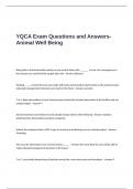 YQCA Exam Questions and Answers- Animal Well Being