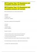 SPI Practice Test 175 Questions and complete answers all correct&period; 