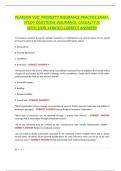 PEARSON VUE&colon; PROPERTY INSURANCE PRACTICE EXAM&comma; STUDY QUESTIONS INSURANCE&comma; CASUALTY FL WITH 100&percnt; VERIFIED CORRECT ANSWERS
