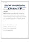 Family and Consumer Science Praxis Questions and Correct Answers&sol;