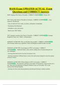 HASS Exam UPDATED ACTUAL Exam  Questions and CORRECT Answers