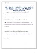 COG220 Access Data Model Questions  and Correct Answers&sol; Latest Update &sol;  Already Graded