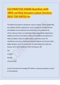 CCS PRACTICE EXAM Question with 100- verified Answers Latest Versions 2025 TOP RATED A&plus;